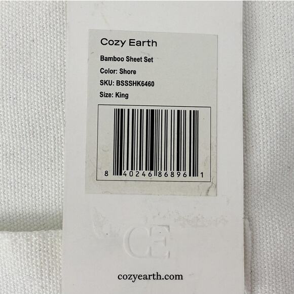 Cozy Earth Bamboo Sheet Set King Shore Gray Cooling Luxury Bedding New Sealed - Picture 7 of 8